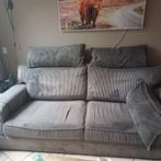 Grijze Ribstof Bank - Comfortabel & Stijlvol, Huis en Inrichting, Banken | Bankstellen, Gebruikt, Driepersoons, 75 tot 100 cm