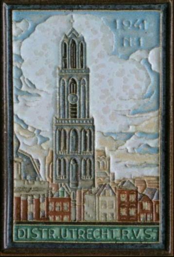 Cloisonne tegel Porceleyne fles: Domtoren Utrecht beschikbaar voor biedingen