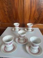 5 vintage schokolade mokken  met onderschotel, Antiek en Kunst, Antiek | Servies compleet, Ophalen of Verzenden