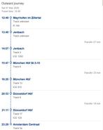Train ticket Mayrhofen im Zillertal - Amsterdam 7 March 2026, Verzenden, Zo goed als nieuw, Trein, Overige typen