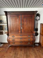 Antieke eikenhouten linnenkast / kabinet – unieke blikvanger, Antiek en Kunst, Antiek | Meubels | Kasten, Ophalen