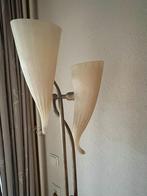 Een hele mooie vloerlamp van glas en metaal, twee lampen, Ophalen, Gebruikt, Glas, 150 tot 200 cm
