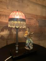 Vintage boudoir lampje porselein / kristal, Ophalen of Verzenden