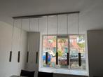 Moderne lamp met 8 rvs kokers, 1.70 m breed., Ophalen, Modern