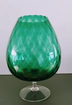 Bol Vaas op Voet, Minder dan 50 cm, Groen, Glas, Ophalen of Verzenden