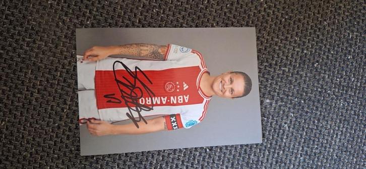 Foto met originele handtekening; Sherida Spitse # Ajax, Verzamelen, Sportartikelen en Voetbal, Nieuw, Spelerskaart, Ajax, Verzenden