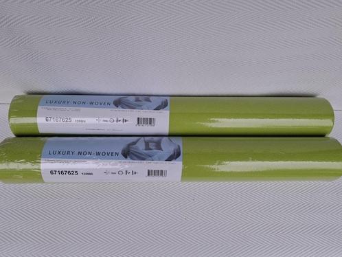 2 rollen FEL GROEN BEHANG - Dutch Wallcoverings 67167625, Huis en Inrichting, Stoffering | Behang, Groen, minder dan 10 m², Ophalen of Verzenden