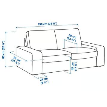 Witte Ikea KIVIK 2 zits Bank - afbeelding 7