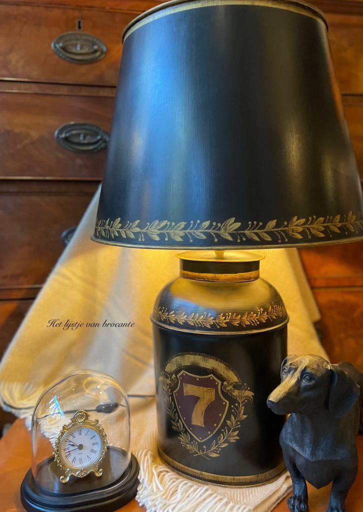Engelse Victoriaanse stijl Tea Caddy tafellamp metaal, Huis en Inrichting, Lampen | Tafellampen, Nieuw, 50 tot 75 cm, Metaal, Ophalen