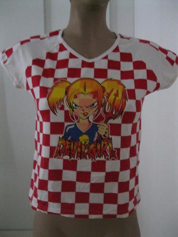 maat M, nieuw stretch T-shirt, met print, 50 cm. beschikbaar voor biedingen