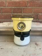Petroleumstel / oliestel 1 pits geel zwart wit emaille, Antiek en Kunst, Antiek | Emaille, Ophalen of Verzenden