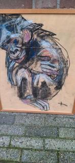 Expressieve aap mooie tekening, Antiek en Kunst, Kunst | Schilderijen | Klassiek, Ophalen of Verzenden