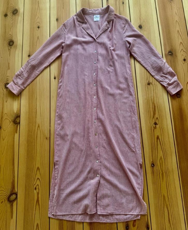 Jurk / Overhemdjurk Simple - Rood Wit Streep - maat Small 36, Kleding | Dames, Jurken, Zo goed als nieuw, Maat 36 (S), Rood, Boven de knie