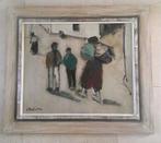 Straatleven met vrouw en kinderen - J. Rijlaarsdam 1911-2007, Ophalen of Verzenden