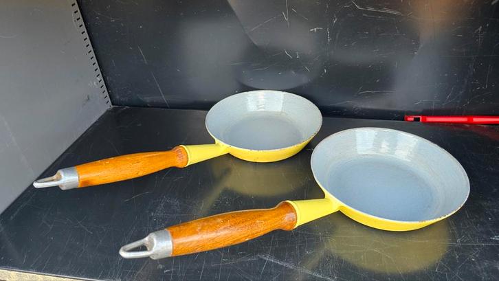 Le Creuset Loewy Pannen Set steelpan antiek, Huis en Inrichting, Keuken | Keukenbenodigdheden, Gebruikt, Ophalen of Verzenden