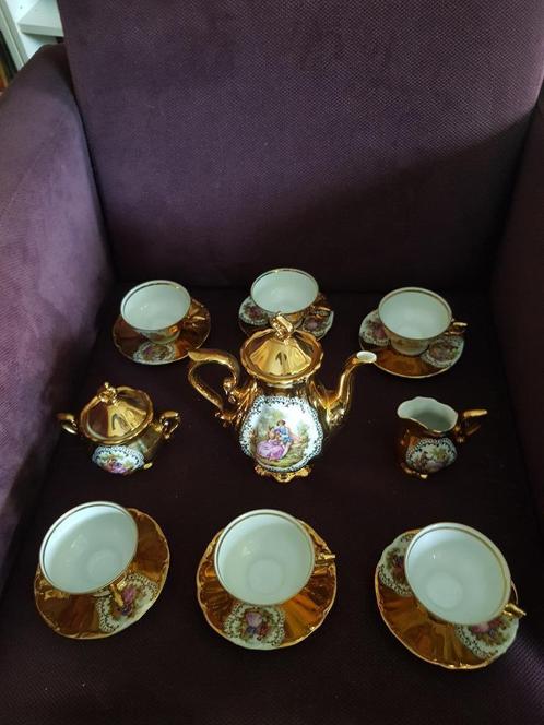 Vintage Bavaria Gold-theeservies, Antiek en Kunst, Antiek | Servies los, Ophalen
