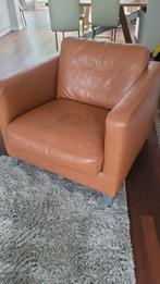 leren fauteuil, Huis en Inrichting, Stoelen, Ophalen, Gebruikt, Bruin, Leer