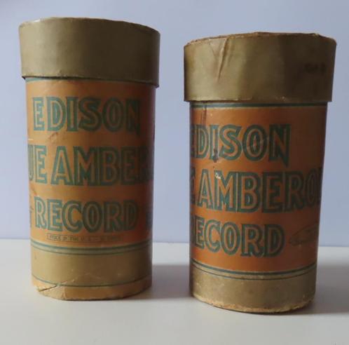 Uit inboedel: 2 x antieke Edison Blue Amberol Record, incl v, Antiek en Kunst, Antiek | Tv's en Audio, Verzenden