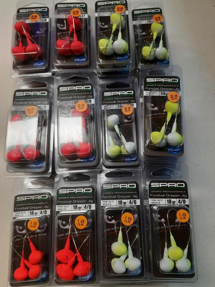 Partij Spro Jigkoppen diverse kleuren en gewichten, Watersport en Boten, Hengelsport | Roofvissen, Nieuw, Overige typen, Ophalen of Verzenden