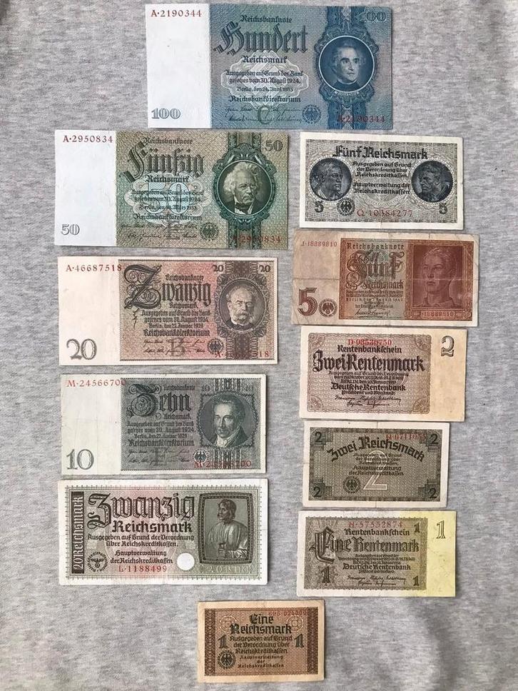 . Kavelnaam: Bankbiljettenset van het Duitse Rijk, Verzamelen, Militaria | Tweede Wereldoorlog, Overige soorten, Duitsland, Ophalen of Verzenden
