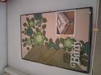 Vintage tafelkleed  birdy 130 x 160  groen beige, Huis en Inrichting, Tafelkleden, Ophalen of Verzenden, Rechthoek