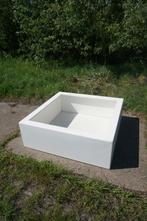 Polyester bloembak plantenbak 120x120x40 | wit, Tuin en Terras, Kunststof, 100 cm of meer, Vierkant, Nieuw