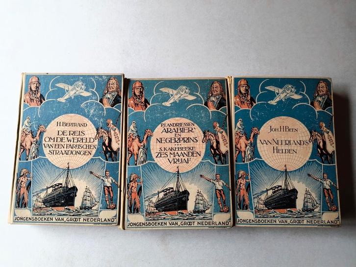 3 x jongensboek jaren 30 "Groot Nederland " zie foto's, Antiek en Kunst, Antiek | Boeken en Bijbels, Ophalen of Verzenden