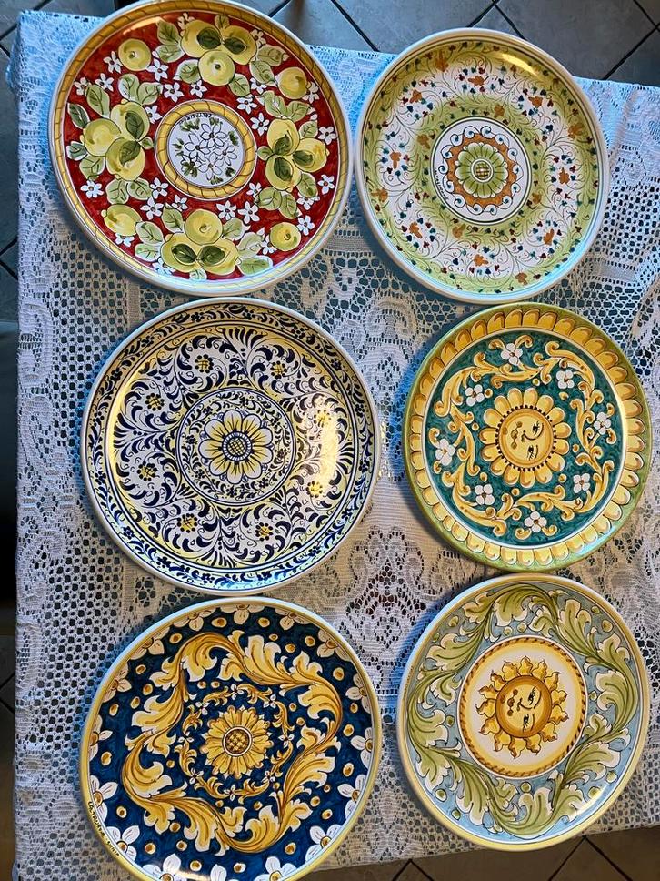 Italiaanse Keramische Schalen Set (6 stuks) Handbeschilderd, Antiek en Kunst, Antiek | Schalen, Ophalen
