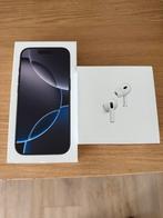 I phone 16 pro 128gb zwart air pods 2 pro, Telecommunicatie, Mobiele telefoons | Apple iPhone, 128 GB, Overige modellen, Zwart