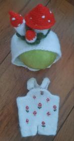 Mooi 2 dlg setje paddestoel, bjd big head, blythe/ pullip, Verzamelen, Poppen, Ophalen of Verzenden, Zo goed als nieuw, Kleertjes