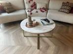 Salontafel tafel rond marmer messing goud bijzettafel, Huis en Inrichting, Ophalen, 100 tot 150 cm, 50 tot 100 cm, Zo goed als nieuw