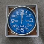 Leerzame klok blauw, Ophalen of Verzenden, Nieuw, Analoog, Wandklok