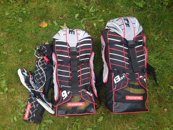 Flexifoil Force kite set 13,5 + 9,0 + bar, Watersport en Boten, Kitesurfen, Gebruikt, Kitesurf-set, Geen board, Ophalen