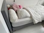 (Kinder)boxspring, inclusief hoofdbord, matras en topper, Ophalen, 90 cm, Eenpersoons, Zo goed als nieuw