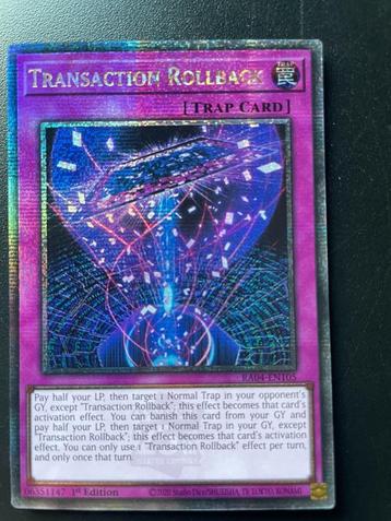 Transaction Rollback (V.5 - Quarter Century Secret Rare) beschikbaar voor biedingen