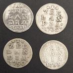 4x Dubbele Wapenstuiver Zeeland, Postzegels en Munten, Munten | Nederland, Vóór koninkrijk, Setje, Zilver, Overige waardes