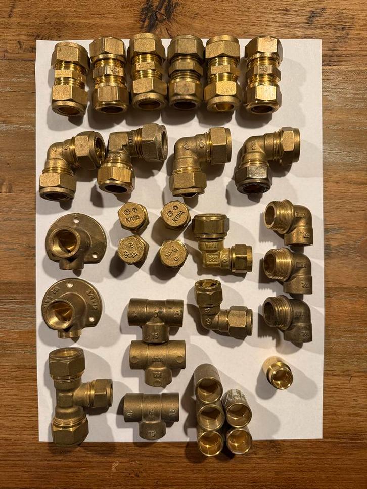 Messing Koppelingen - Soldeer & Knel, Doe-het-zelf en Verbouw, Sanitair, Gebruikt, Overige typen, Ophalen