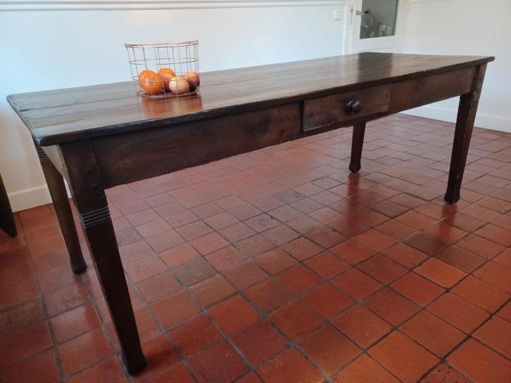 Authentieke, antieke eettafel, eetkamertafel, Huis en Inrichting, Tafels | Sidetables, Gebruikt, 75 cm of meer, 200 cm of meer
