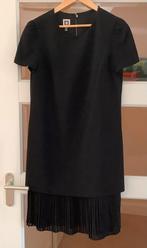 Anne Klein midi jurk maat 38/40 korte mouw prachtige details, Maat 38/40 (M), Zwart, Ophalen of Verzenden, Zo goed als nieuw