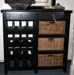 wijnkastje zwart, h. 84 br. 87 d. 40 cm., Ophalen, 5 tot 15 flessen, Nieuw, 75 cm of meer