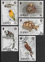 Jersey 1986 serie mi.442/446 NATUURBESCHERMING, Verzenden, Gestempeld