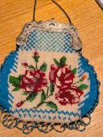 Antiek kralenbeugeltasje met zilveren beugel, Ophalen of Verzenden