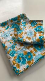 Vintage prachtig NIEUW laken kussensloop bedlaken 1 pers.TIP, Eenpersoons, Blauw, Hoeslaken of Sloop, Nieuw