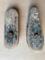 2 antieke houten katrollen, Antiek en Kunst, Antiek | Gereedschap en Instrumenten, Ophalen