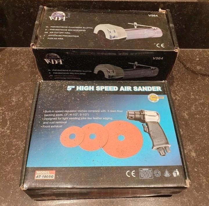 Pneumatische slijpmachines 2 stuks, Doe-het-zelf en Verbouw, Gereedschap | Slijpmachines, Ophalen of Verzenden