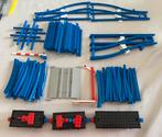 Lego partij blauwe trein rails wissels kruis overweg etc, Ophalen of Verzenden, Gebruikt, Lego