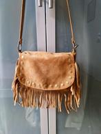 Bohemian tas cognac met franjes, Ophalen of Verzenden, Zo goed als nieuw, Bruin, Schoudertasje