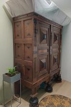 Eiken/ebbenhouten kast, Huis en Inrichting, Ophalen, 200 cm of meer, 150 tot 200 cm, Met deur(en)