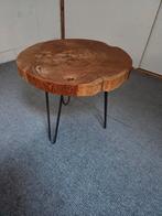 Salontafel Acaciahout boomschijf, Huis en Inrichting, Tafels | Salontafels, Ophalen, 50 tot 100 cm, Rond, 50 tot 100 cm