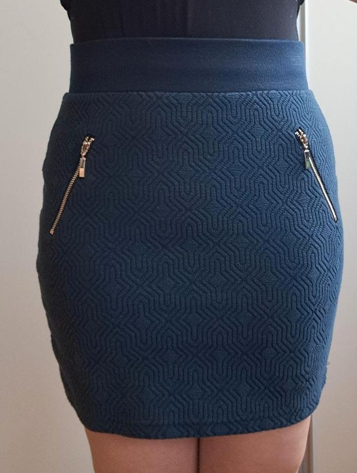 Getailleerde kobaltblauw kort rokje. Maat: XXS/34., Kleding | Dames, Rokken, Zo goed als nieuw, Maat 34 (XS) of kleiner, Blauw